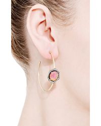 Jemma Wynne | One Of A Kind Pink Tourmaline and Diamond Hoop Earrings | Lyst