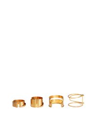 Alexander McQueen | Metallic Half Arm Four Cuff Set | Lyst