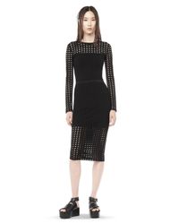 Alexander Wang | Black Circular Hole Midi Skirt | Lyst