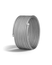 John Hardy | Gray Classic Chain Multiple Coil Bracelet In Silver With Diamonds | Lyst