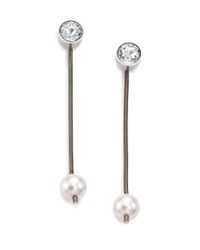 Lanvin | Multicolor Geometric Two-Sided Chain Drop Earrings | Lyst
