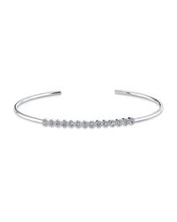 Anne Sisteron - Metallic 14kt White Gold Bezel Set Diamond Cuff - Lyst