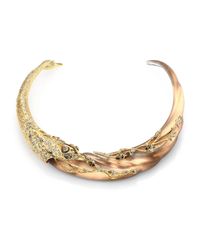 Alexis Bittar | Metallic Imperial Lucite & Crystal Swan Collar Necklace/Gold | Lyst