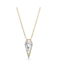 Anne Sisteron | 14kt Yellow Gold White Topaz Diamond Spear Necklace | Lyst