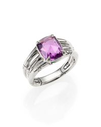 John Hardy | Purple Bamboo Sterling Silver Three-row Ring | Lyst