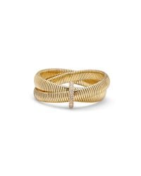 Diane von Furstenberg | Metallic Omega Pave Interlock Bracelet | Lyst