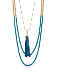 ABS By Allen Schwartz | Metallic Seaglass Brights Half-Dipped Multistrand Tassel Necklace | Lyst