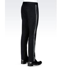 Emporio Armani | Black Runway Trousers In Stretch Cotton for Men | Lyst