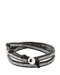 Colana | Black Wrap Around Leather Bracelet | Lyst