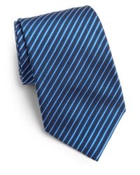 Saks Fifth Avenue | Blue Narrow Striped Silk Tie for Men | Lyst