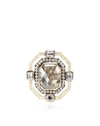 Sylva & Cie | Metallic One Of A Kind Art Deco Rough Diamond Ring | Lyst