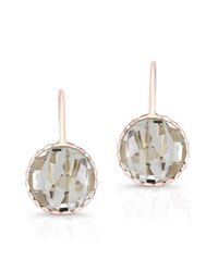 Anne Sisteron | Metallic 14kt Yellow Gold White Topaz Round Earrings | Lyst
