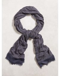 John Varvatos | Blue Cashmere Geometric Scarf for Men | Lyst