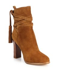 Michael Kors | Brown Palmer Suede Tassel Ankle Boots | Lyst