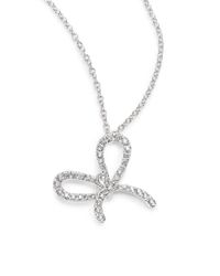 Kwiat | Elements Diamond & 18k White Gold Bow Pendant Necklace | Lyst