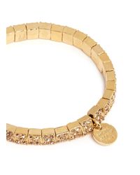 Philippe Audibert | Metallic Crystal Pavé Elastic Bracelet | Lyst