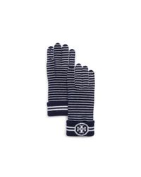 Tory Burch | Blue Striped Gloves | Lyst