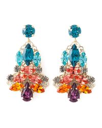 Anton Heunis | Metallic Swarovski Crystal Glass Stone Leather Cord Chandelier Earrings | Lyst