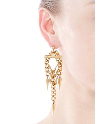 Ela Stone | Metallic 'Pamela' Curb Chain Spike Drop Earrings | Lyst