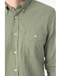 7 For All Mankind - Green Long Sleeve Vintage Dobby Print Shirt In Ivy for Men - Lyst