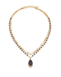 Chan Luu | Metallic Black Agate Druzy & Black Spinel Multi-strand Pendant Necklace | Lyst