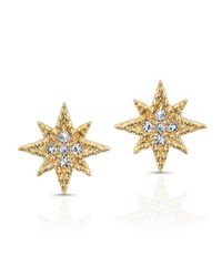 Anne Sisteron | Metallic 14kt Yellow Gold Diamond North Star Stud Earrings | Lyst