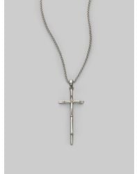 John Hardy | Metallic Bamboo Sterling Silver Cross Pendant Necklace | Lyst