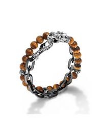 John Hardy | Brown Stainless Steel Double Wrap Link Bracelet for Men | Lyst