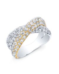 Anne Sisteron | Metallic 14kt Yellow And White Gold Diamond Twist Ring | Lyst