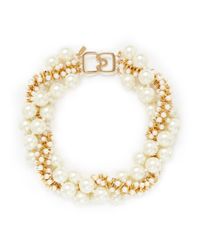 Kenneth Jay Lane | Metallic Large Pearl And Bead Multi Tier Necklace | Lyst