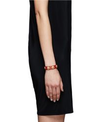 Valentino | Red Gryphon Stud Leather Bracelet | Lyst