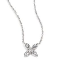 Kwiat | Sunburst Diamond & 18k White Gold Small Flower Pendant Necklace | Lyst