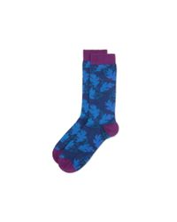 Ted Baker | Blue Neolef Leaf Socks for Men | Lyst