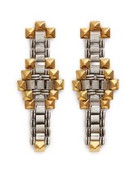 Ela Stone | Metallic 'Blake' Stud Chain Link Earrings | Lyst