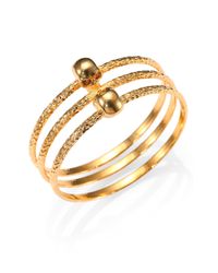 Alexander McQueen | Metallic Crystal Twin-skull Textured Multi-row Bracelet | Lyst