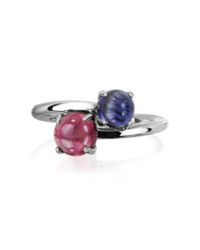 Mia & Beverly - Iolite And Garnet 18k White Gold Ring - Lyst