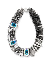 Assad Mounser | Metallic Metal Spike Rhinestone Collar Necklace | Lyst