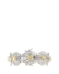 CZ by Kenneth Jay Lane | Metallic Square Cut Cubic Zirconia Bracelet | Lyst