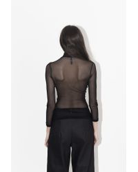 David Michael - Black Mesh Mockneck - Lyst