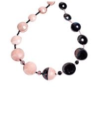 Antica Murrina - Gray Audrey 2 Color Block Murano Glass Necklace - Lyst