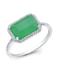 Anne Sisteron - Metallic 14kt White Gold Chrysophase Diamond Chic Ring - Lyst