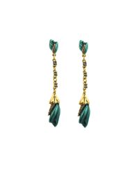 Oscar de la Renta | Blue Teal Tulip Pave Drop Earrings | Lyst