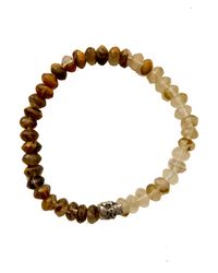 Duchess Of Malfi - Brown Watermelon Tourmaline Skull Bracelet - Lyst