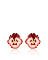 Alison Lou | Red Pansy Enamel Earrings | Lyst