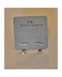 Tai | Metallic Baguette Jacket Earring | Lyst