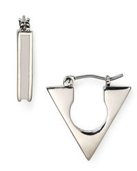 Marc By Marc Jacobs | Silver Triangle Hoop Earrings | Lyst