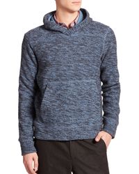 Vince | Blue Marled Hoodie for Men | Lyst