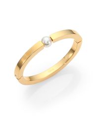 Chloé | Metallic Darcey Faux Pearl Bangle Bracelet | Lyst