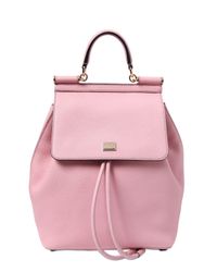 Dolce & Gabbana | Pink Sicily Grained Leather Backpack | Lyst