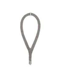 Diane von Furstenberg | Metallic Woven Wrap Chain Long Frontal Necklace | Lyst